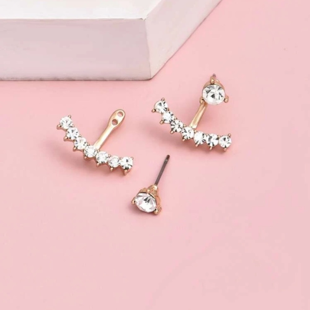 💥Sale💥4 for 20 Rhinestone Decor Earring Jackets - Picture 3 of 4